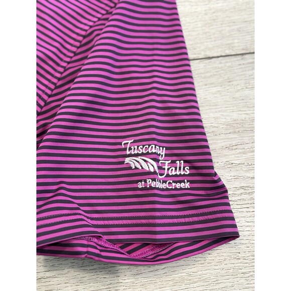 FootJoy Polo Shirt Mens Medium Pink Black Striped Casual Outdoor Golf - Picture 6 of 7